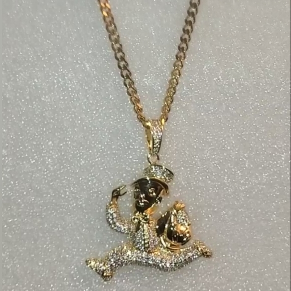 Iced out monopoly pieces pass go pendant very nice - Picture 5 of 5